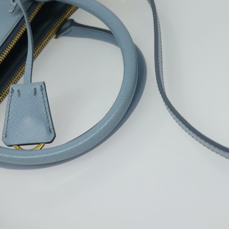 【日本直送】PRADA Galleria 手提包 Safiano 皮革 2 向淺藍色金色正品 133807-6