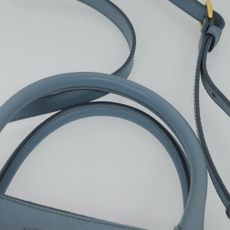 【日本直送】PRADA Galleria 手提包 Safiano 皮革 2 向淺藍色金色正品 133807-7