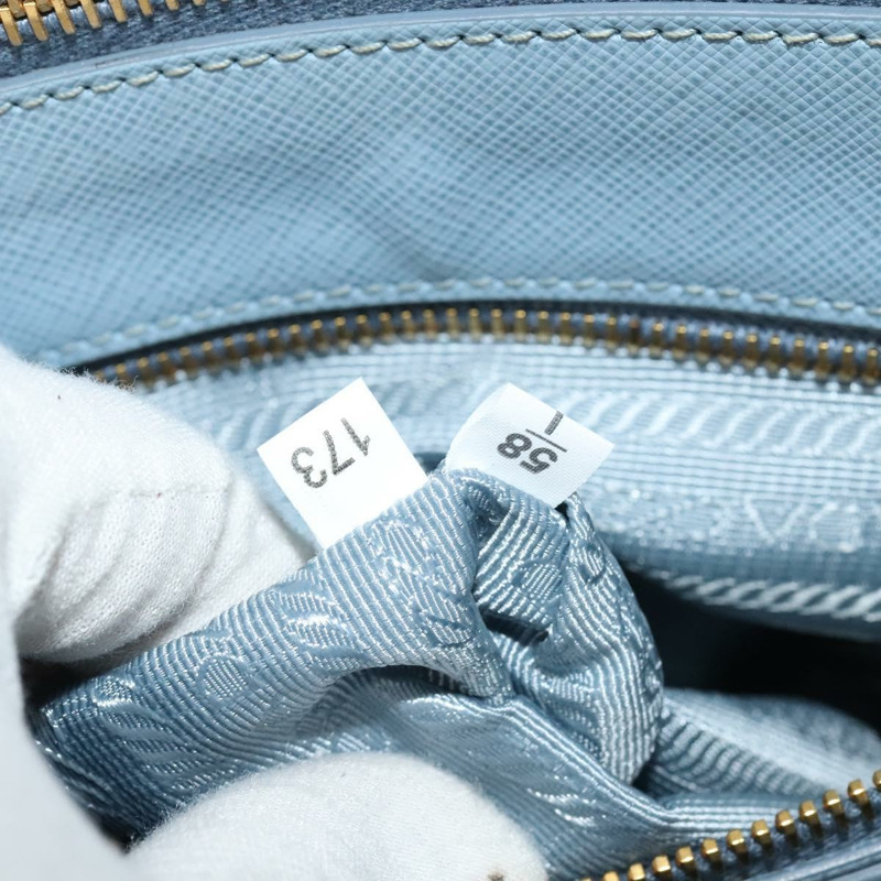 【日本直送】PRADA Galleria 手提包 Safiano 皮革 2 向淺藍色金色正品 133807-11