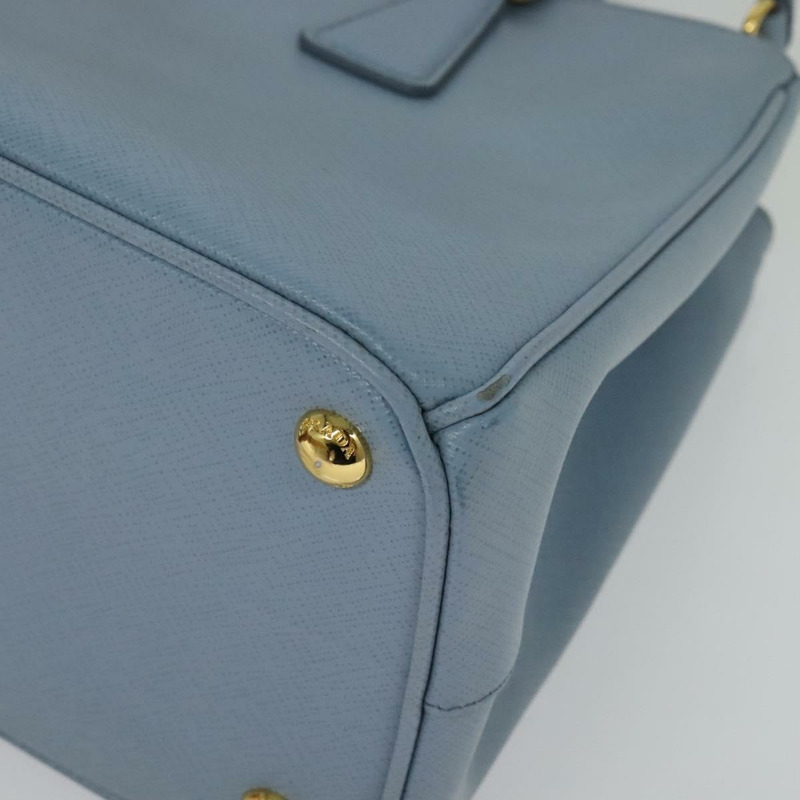 【日本直送】PRADA Galleria 手提包 Safiano 皮革 2 向淺藍色金色正品 133807-14