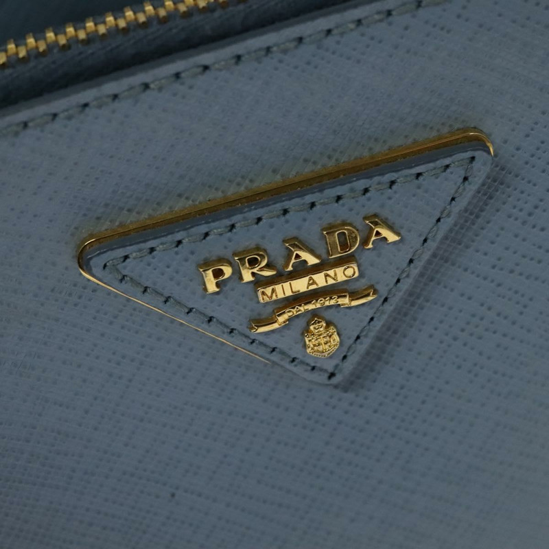 【日本直送】PRADA Galleria 手提包 Safiano 皮革 2 向淺藍色金色正品 133807-17