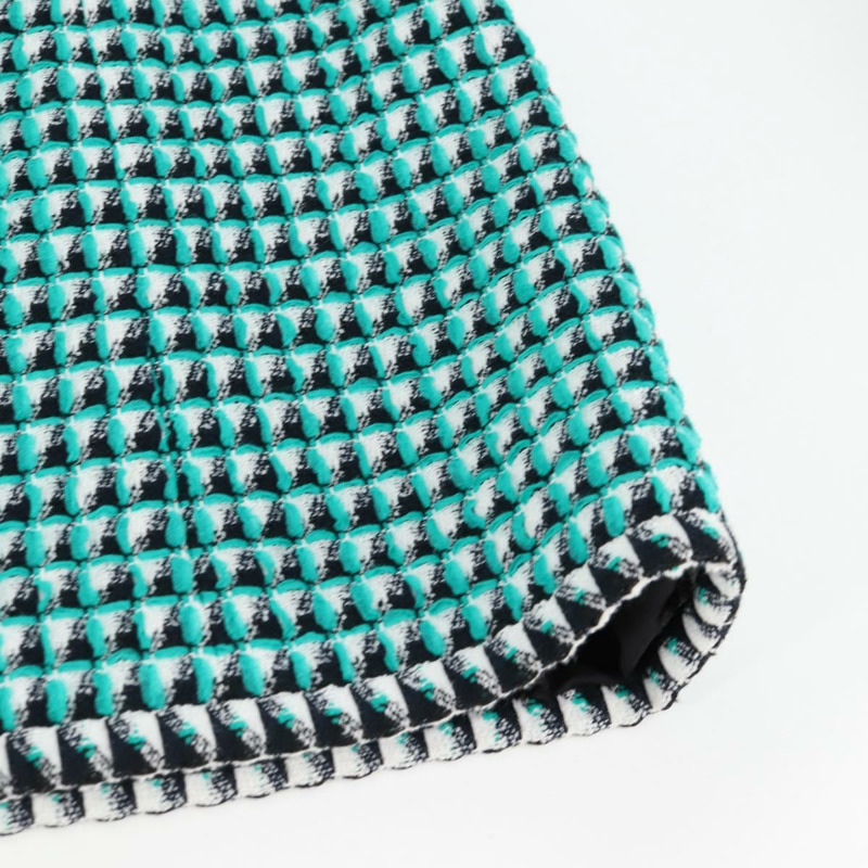 【日本直送】香奈兒 (CHANEL) 綠色黑色斜紋軟呢半身裙，CC標誌，貨號133643M-6