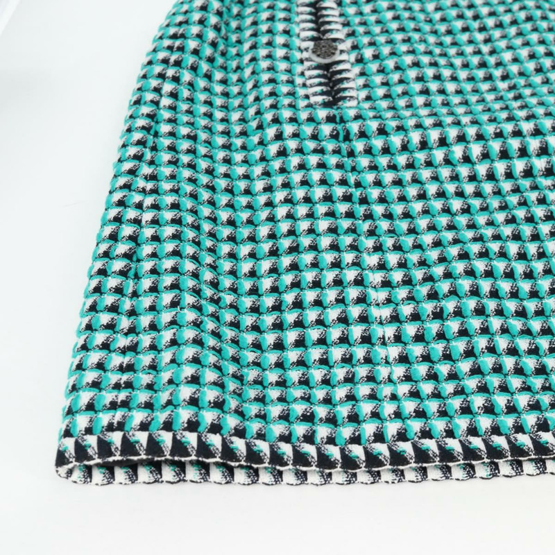 【日本直送】香奈兒 (CHANEL) 綠色黑色斜紋軟呢半身裙，CC標誌，貨號133643M-11