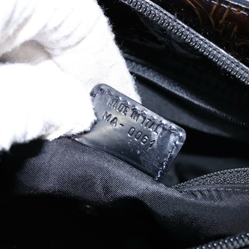 【日本直送】Christian Dior Trotter 帆布 Maris 珍珠手提包琺瑯棕色正品 133822-11