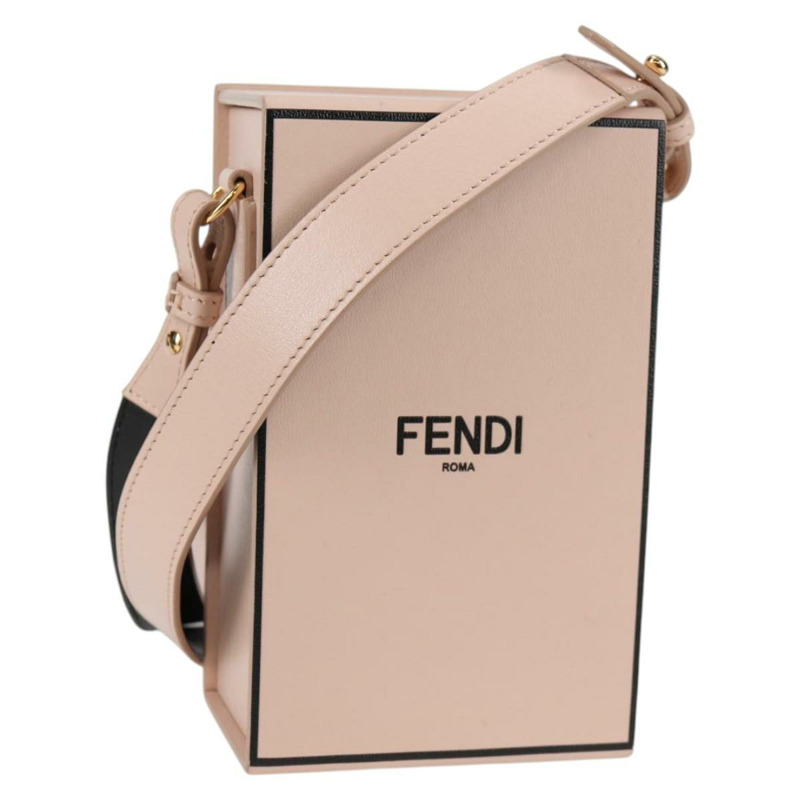 【日本直送】FENDI box 肩背包 皮革 粉紅金色 正品 134203M-0