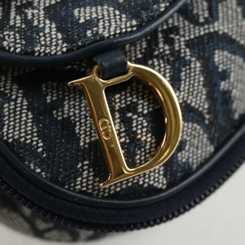 【日本直送】Christian Dior Trotter 帆布馬鞍包 海軍藍金色 正品 134254V-16
