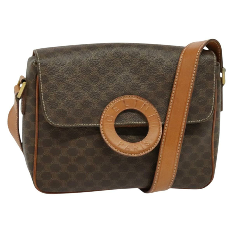 【日本直送】CELINE Macadam帆布肩背包 PVC棕色金色 正品 136046-0