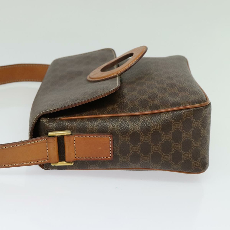 【日本直送】CELINE Macadam帆布肩背包 PVC棕色金色 正品 136046-2