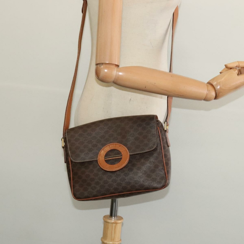 【日本直送】CELINE Macadam帆布肩背包 PVC棕色金色 正品 136046-20