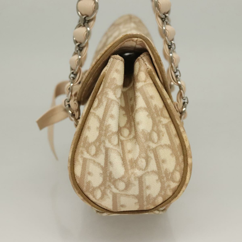 【日本直送】Christian Dior Romantic Chain Trotter 帆布包 PVC 米色銀色 正品 136022-2