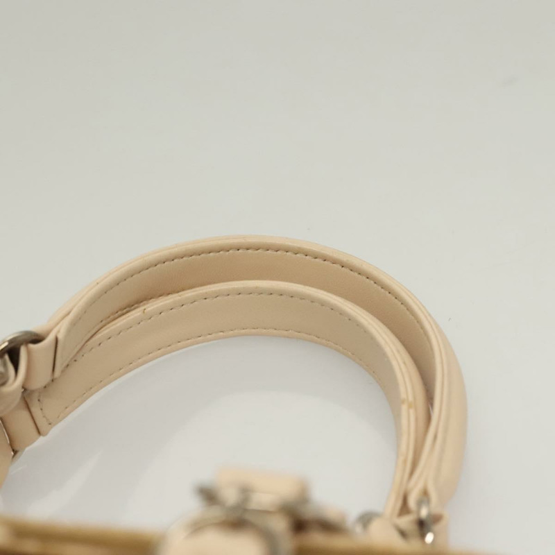 【日本直送】Christian Dior Romantic Chain Trotter 帆布包 PVC 米色銀色 正品 136022-7