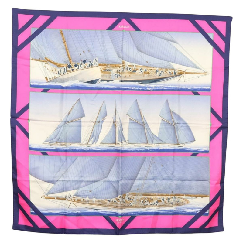 【日本直送】HERMES Carre 90 圍巾「REFALES」絲綢藍色正品 133212-0