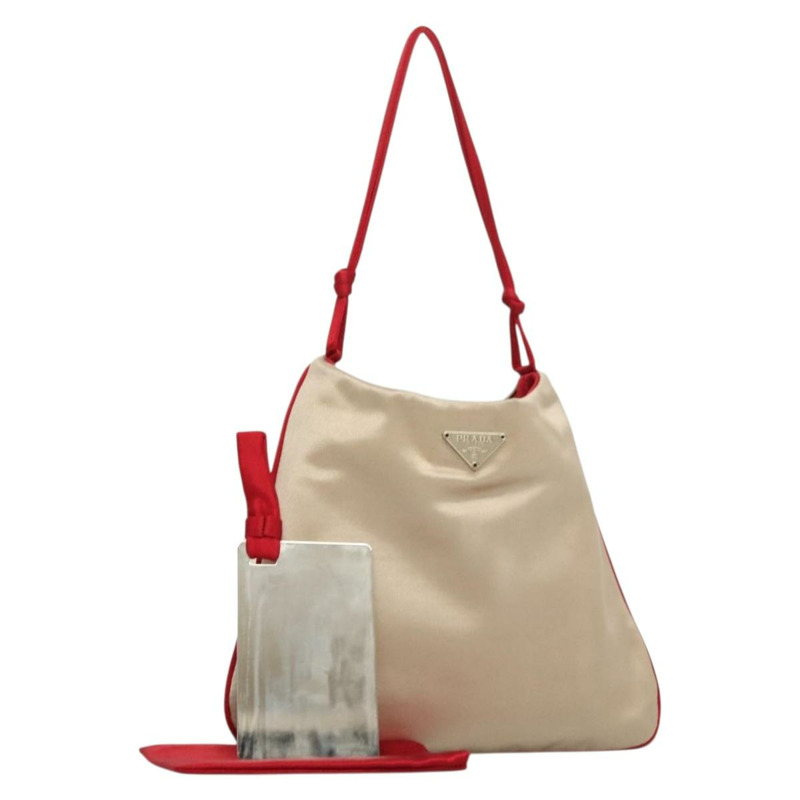 【日本直送】PRADA 手提包 緞面 米色 正品 136267-0