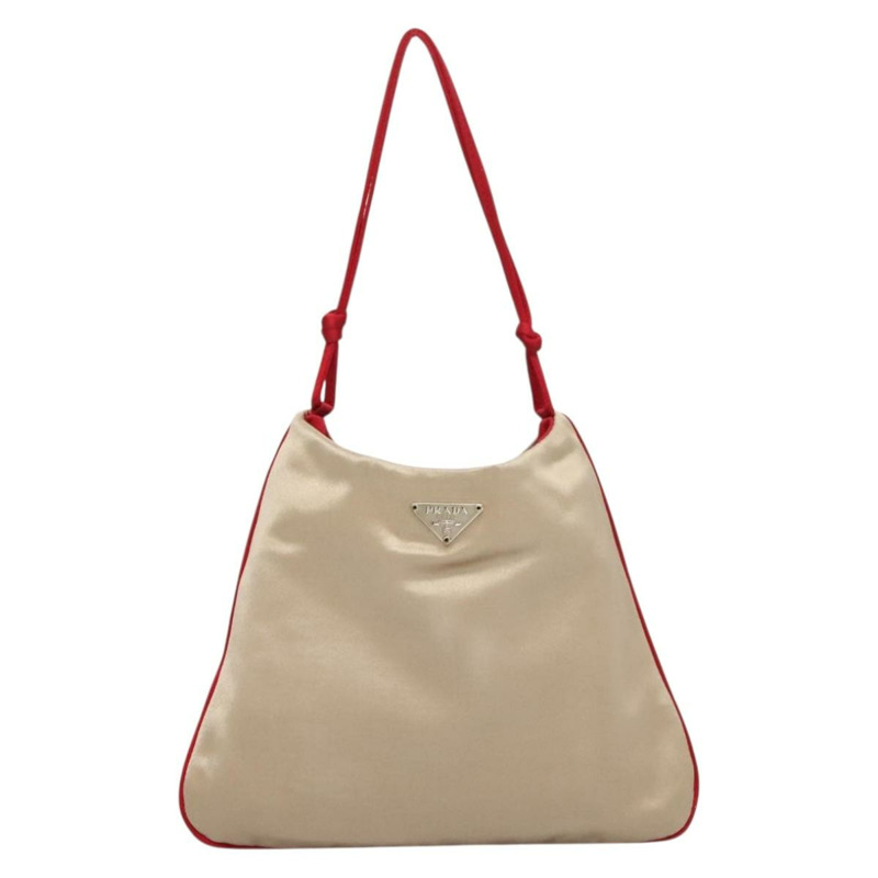 【日本直送】PRADA 手提包 緞面 米色 正品 136267-12