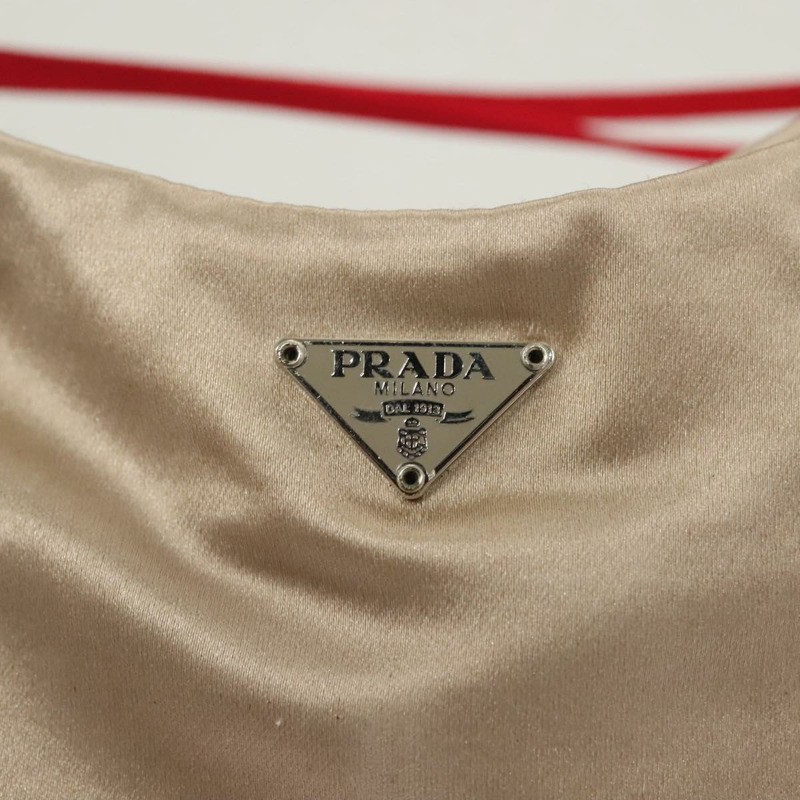 【日本直送】PRADA 手提包 緞面 米色 正品 136267-16