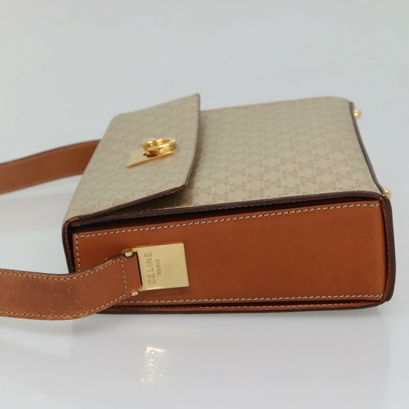 【日本直送】CELINE Macadam 帆布肩背包 PVC 米金色正品 136126-3