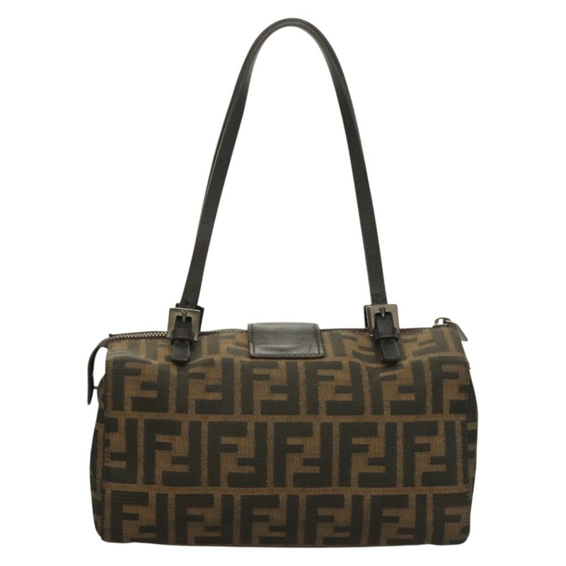 【日本直送】FENDI Zucca帆布Mamma Baguette手袋 棕色 黑色 正品 136113-1