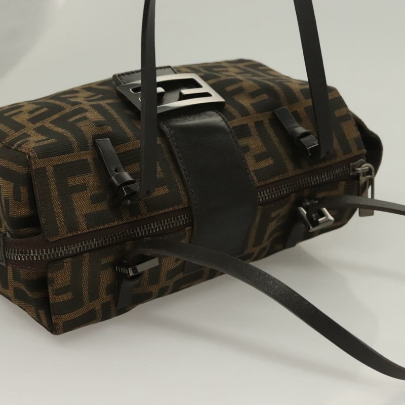 【日本直送】FENDI Zucca帆布Mamma Baguette手袋 棕色 黑色 正品 136113-5