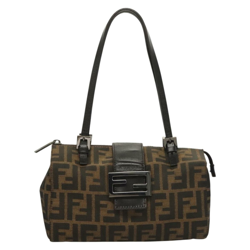 【日本直送】FENDI Zucca帆布Mamma Baguette手袋 棕色 黑色 正品 136113-12