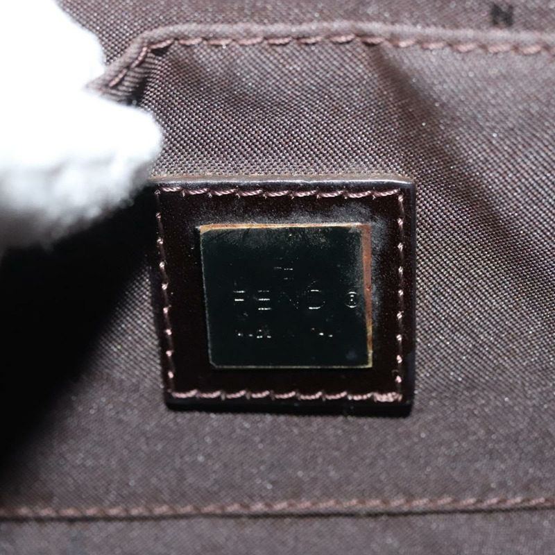 【日本直送】FENDI Zucca帆布Mamma Baguette手袋 棕色 黑色 正品 136113-18