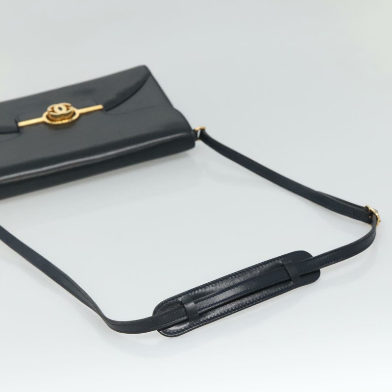【日本直送】GUCCI 皮革單肩包 海軍藍 金色 正品 136145-6