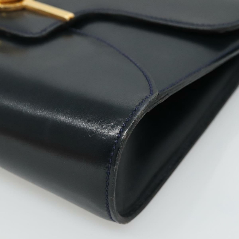 【日本直送】GUCCI 皮革單肩包 海軍藍 金色 正品 136145-8
