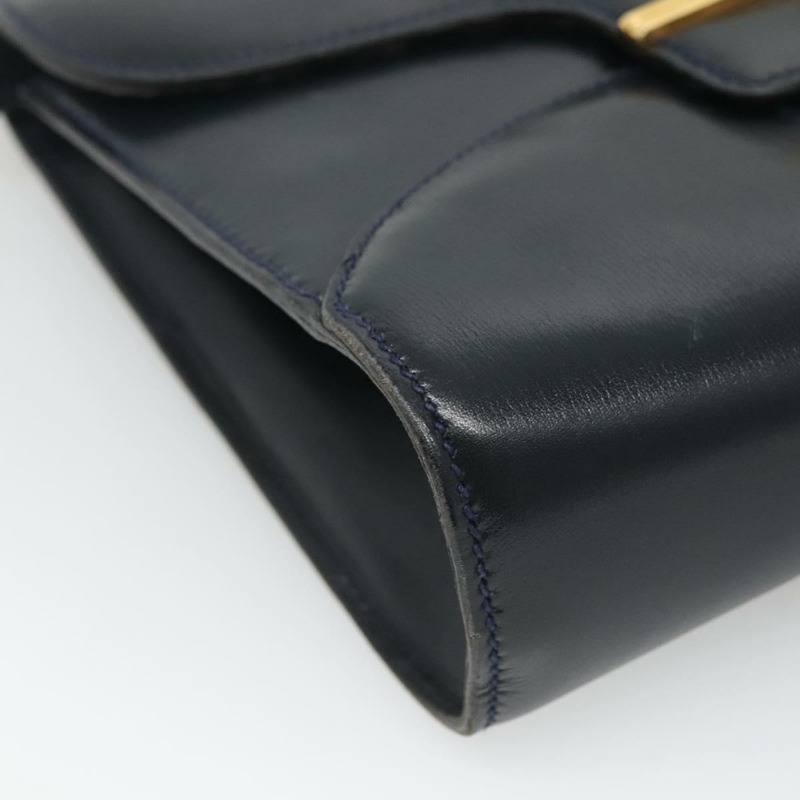 【日本直送】GUCCI 皮革單肩包 海軍藍 金色 正品 136145-13