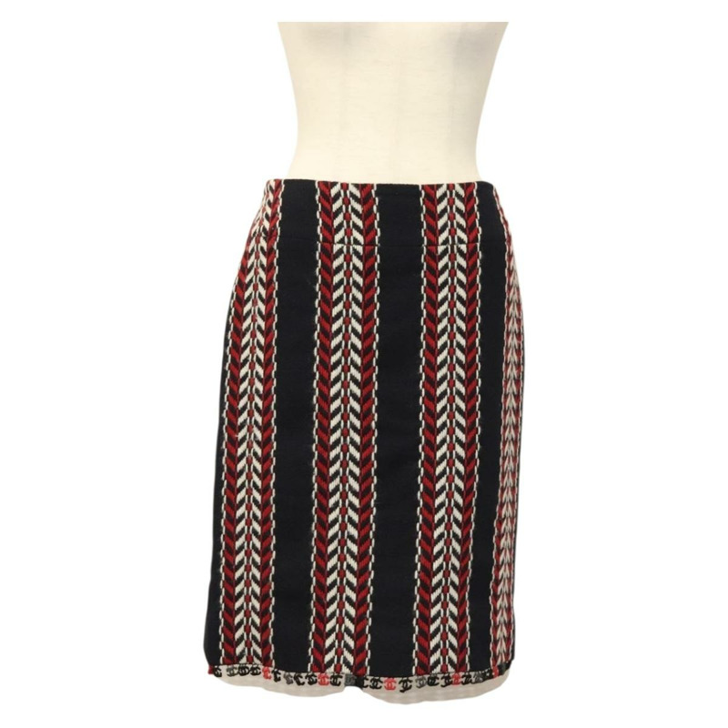 【日本直送】香奈兒 (CHANEL) 粗花呢海軍紅半身裙 CC 正品 132997M-0