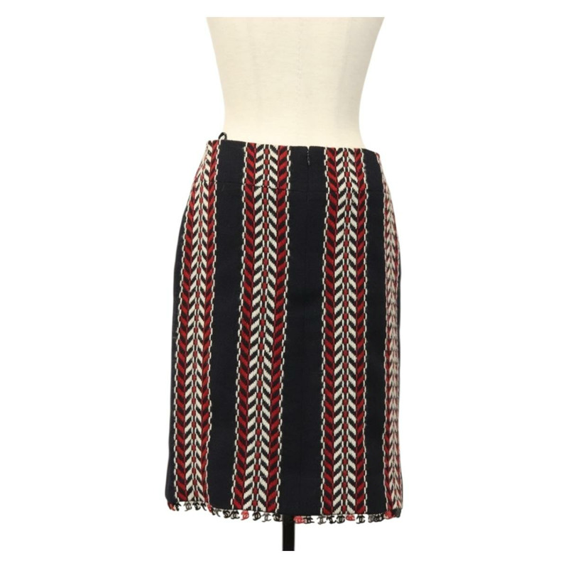 【日本直送】香奈兒 (CHANEL) 粗花呢海軍紅半身裙 CC 正品 132997M-1