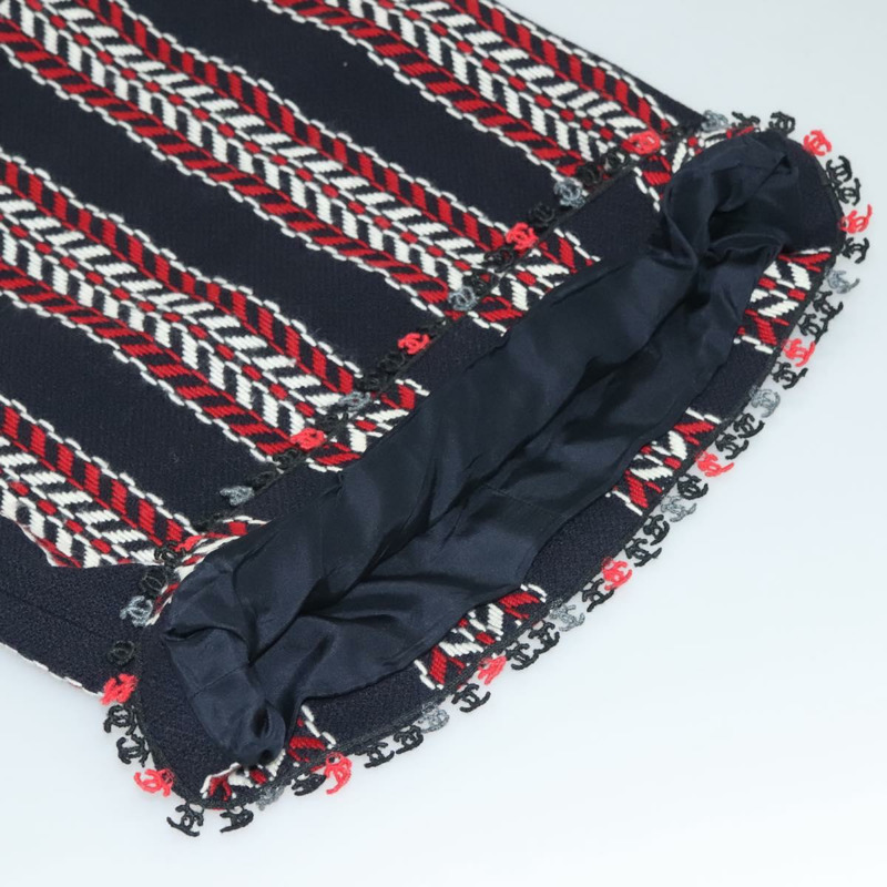【日本直送】香奈兒 (CHANEL) 粗花呢海軍紅半身裙 CC 正品 132997M-10