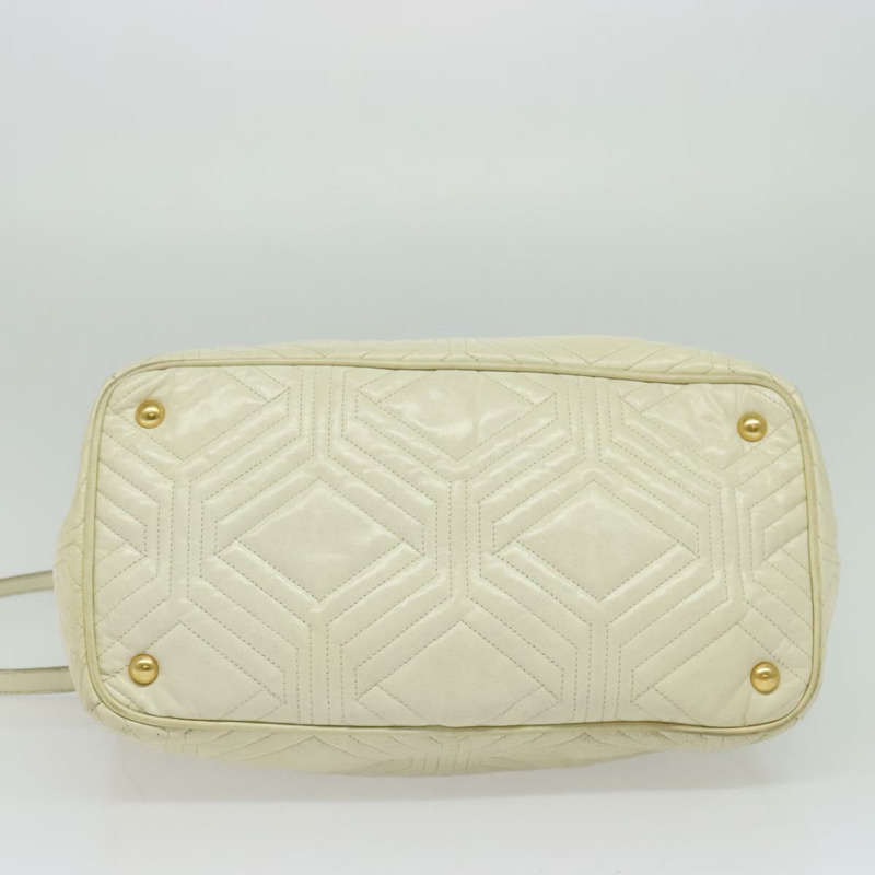 【日本直送】Miu Miu 手提包 皮革 2 向 白色 金色 正品 133402-4