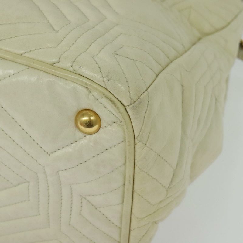 【日本直送】Miu Miu 手提包 皮革 2 向 白色 金色 正品 133402-17