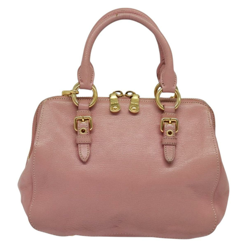 【日本直送】Miu Miu 手提包 皮革 2way 粉金色金色正品 133410-1