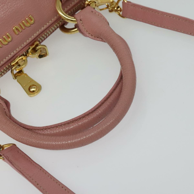 【日本直送】Miu Miu 手提包 皮革 2way 粉金色金色正品 133410-6