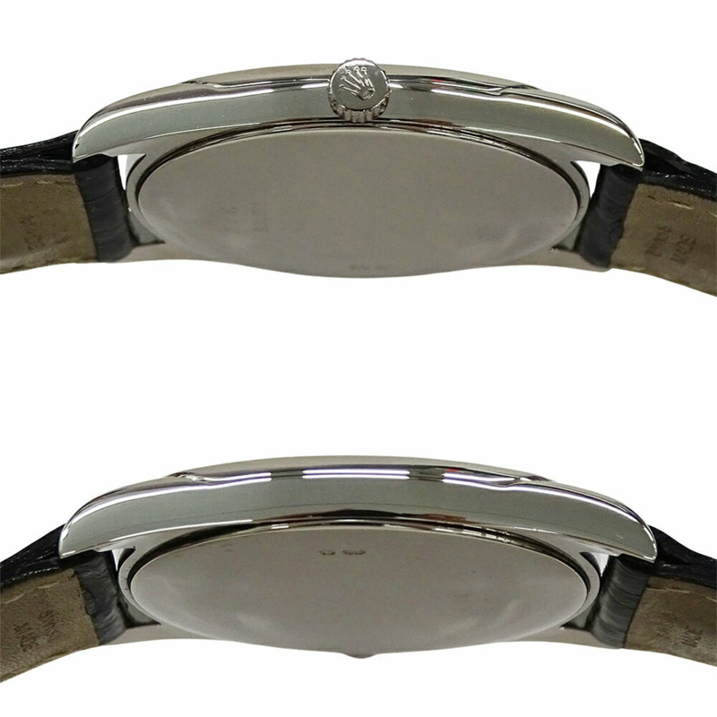 Rolex Cellini Danaos 4233/9 K 系列男士手錶,手動上鍊,750 白金,皮革飾面,拋光-3