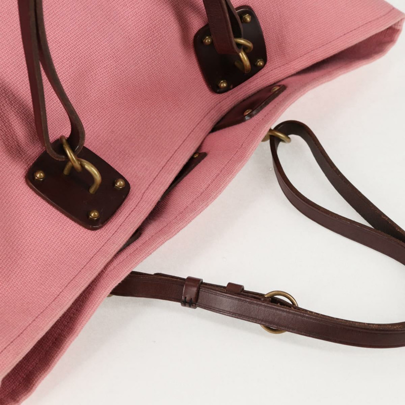 【日本直送】BOTTEGA VENETA 手提包 帆布 粉紅 金色 Auth bs28112-5