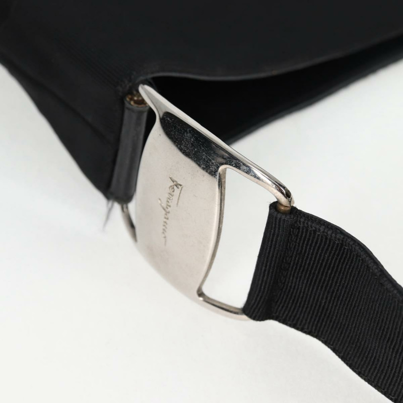 【日本直送】Salvatore Ferragamo Vala 單肩包帆布黑銀色正品 bs27291-7