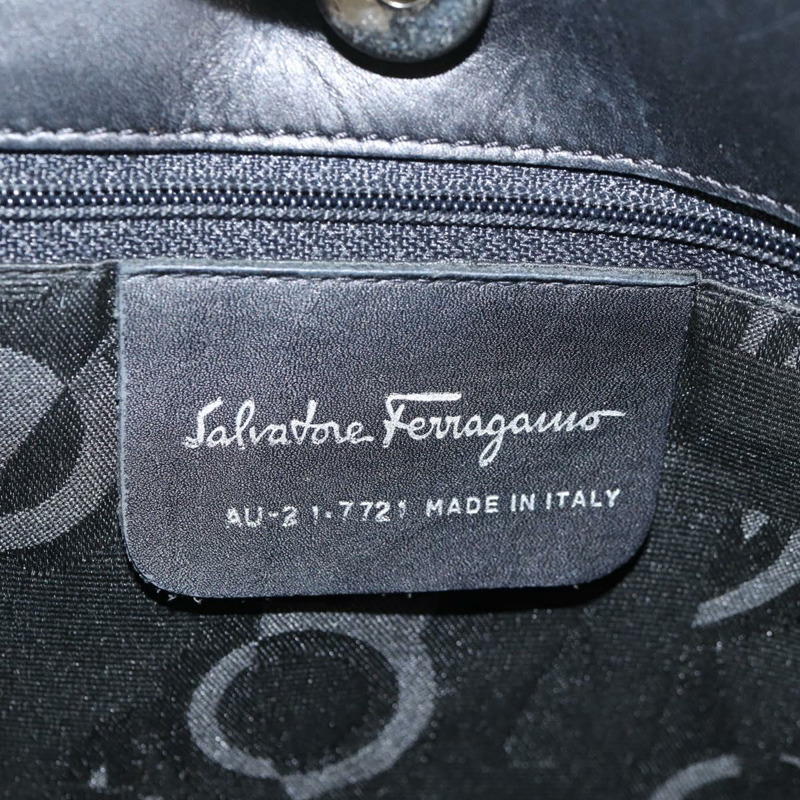 【日本直送】Salvatore Ferragamo Vala 單肩包帆布黑銀色正品 bs27291-11
