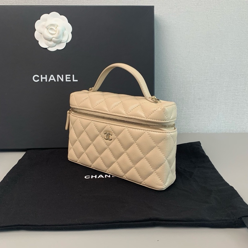 Chanel25c lp 手提 肩背 盒子包 甜美溫柔奶茶色😻 今年購證-3