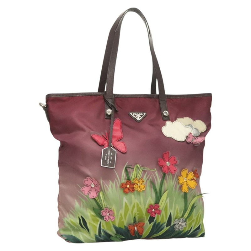 【日本直送】PRADA Flower 日本限量版手提包 尼龍紫色 正品 BA2967-0