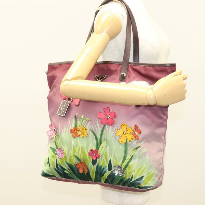 【日本直送】PRADA Flower 日本限量版手提包 尼龍紫色 正品 BA2967-22