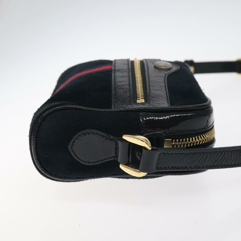 【日本直送】GUCCI Ofdea Sherry Line 單肩包 絨面革 海軍藍 金色 517350 正品 BA2925-2