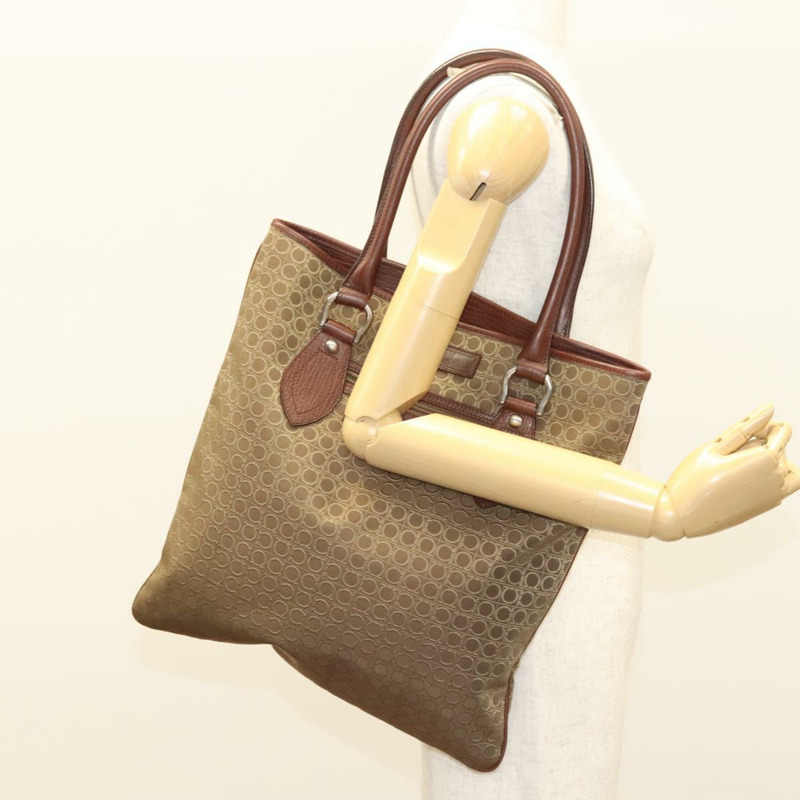 【日本直送】Salvatore Ferragamo Gancini 手袋帆布棕色銀色正品 BA2887-21