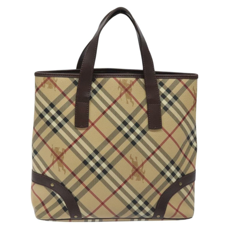 【日本直送】BURBERRY Nova 格紋手提包 PVC 米色 正品 BA2958-1