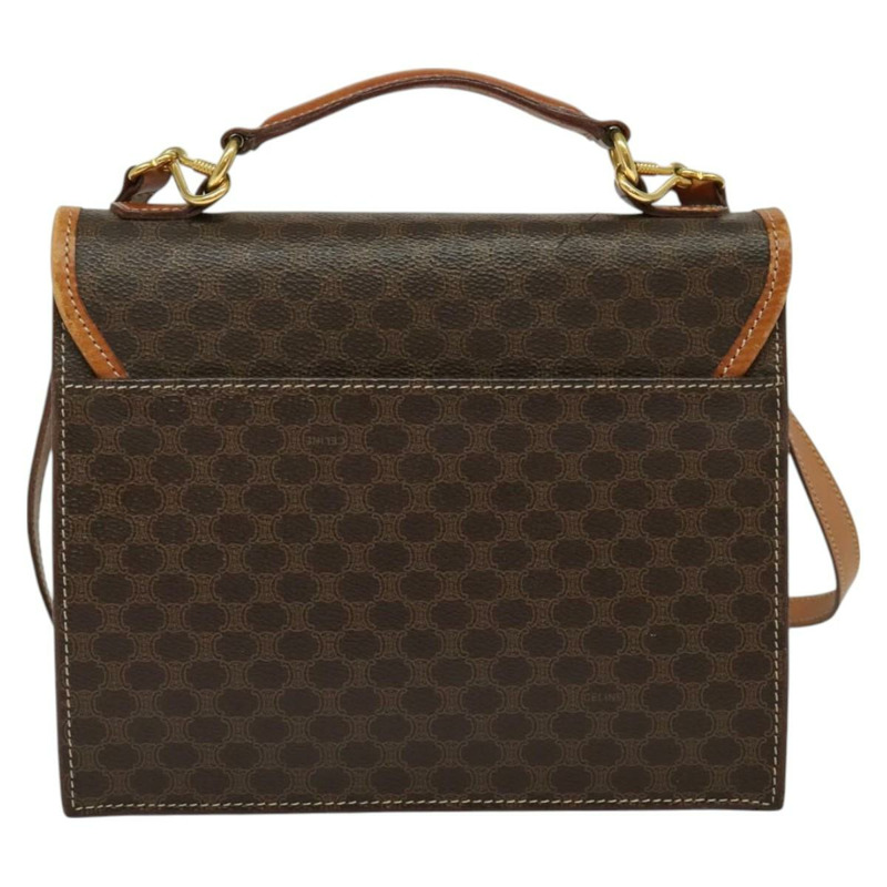 【日本直送】CELINE Macadam 帆布手提包 PVC 皮革 2 款棕色金色正品 yk18454-1