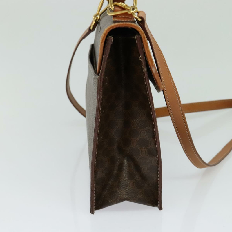 【日本直送】CELINE Macadam 帆布手提包 PVC 皮革 2 款棕色金色正品 yk18454-2