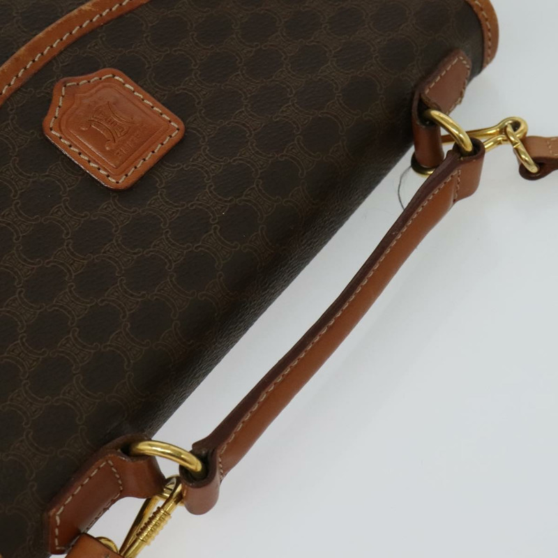 【日本直送】CELINE Macadam 帆布手提包 PVC 皮革 2 款棕色金色正品 yk18454-5