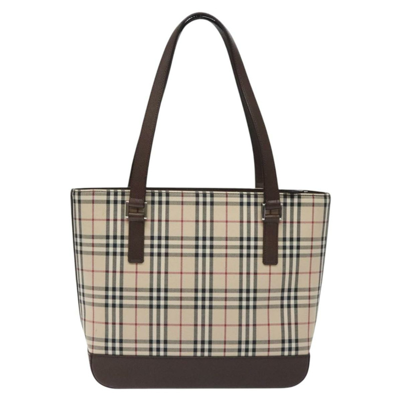 【日本直送】BURBERRY Nova 格紋單肩包帆布皮革米色銀色正品 HK2725-1