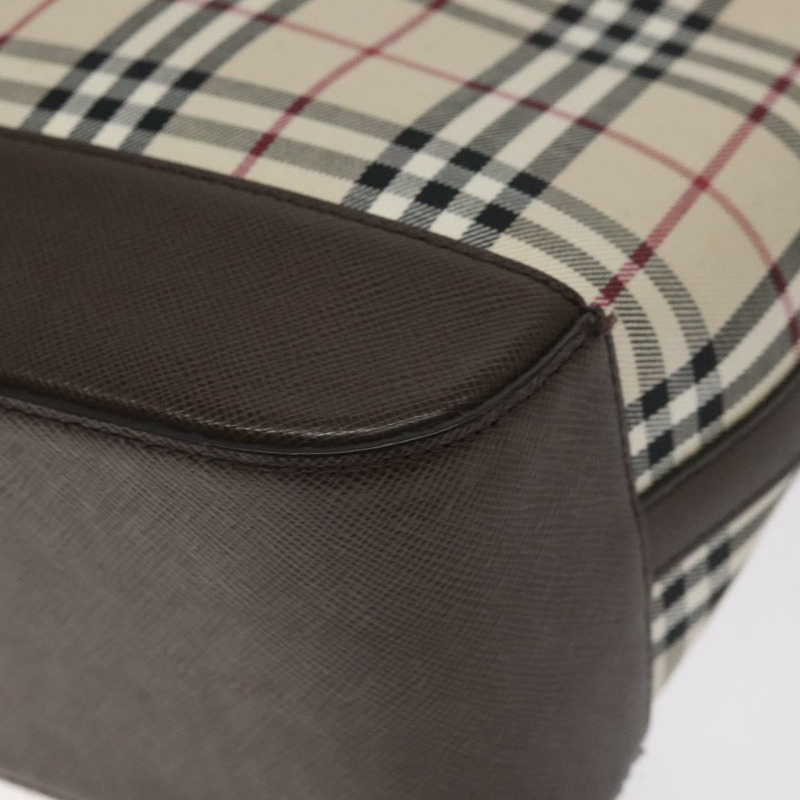 【日本直送】BURBERRY Nova 格紋單肩包帆布皮革米色銀色正品 HK2725-15
