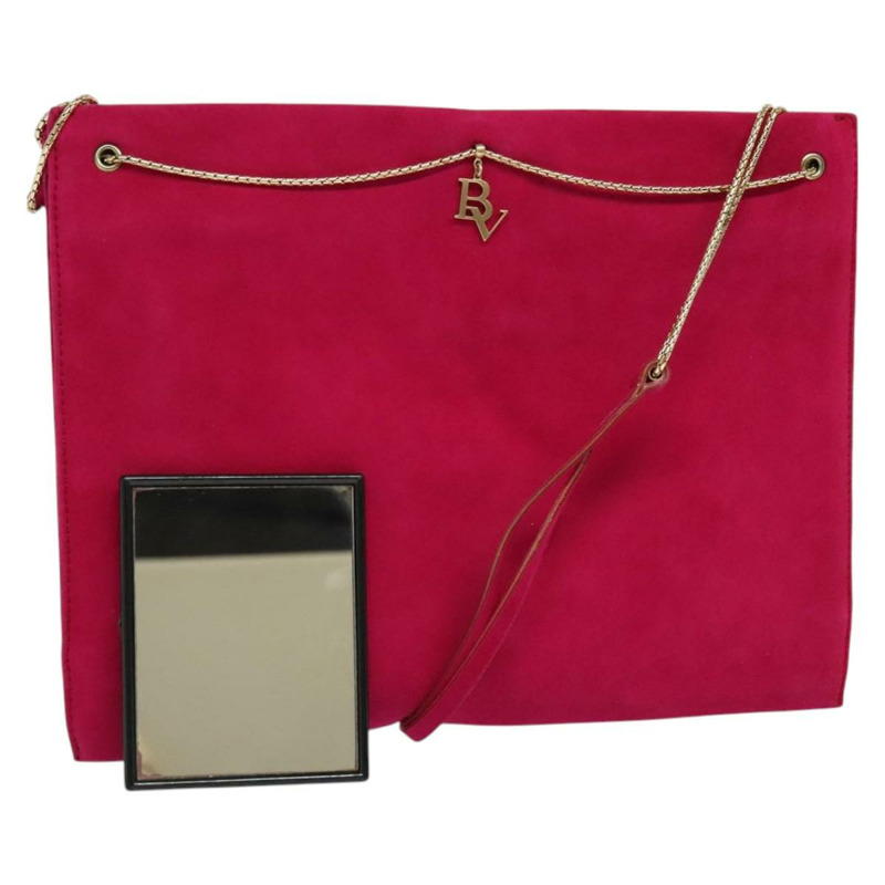 【日本直送】BOTTEGA VENETA 粉紅金色麂皮單肩包 Auth bs26909-0